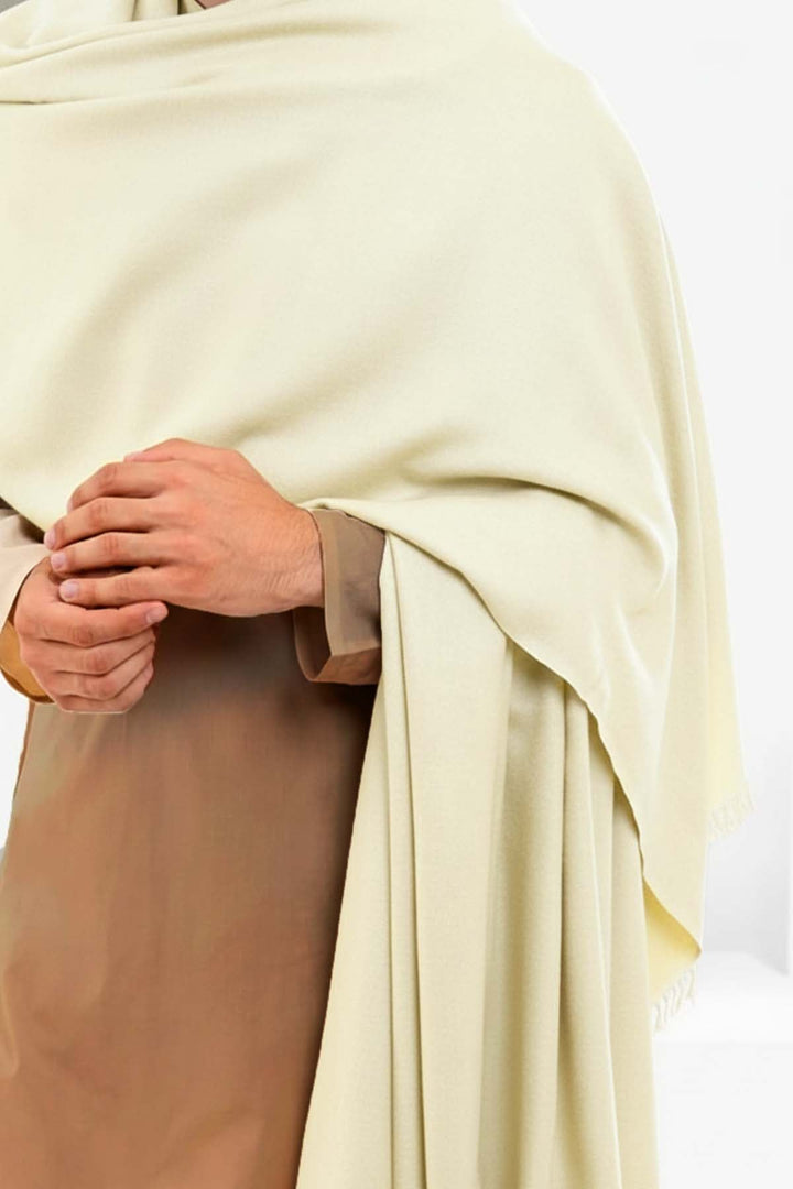 Divinely Crafted Solids Mens Shawls 1 Piece Wool Off-White AR-000529 - Winter Collection