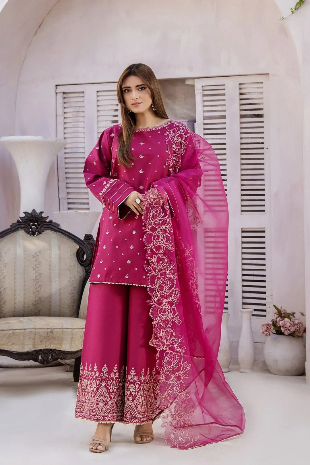 Sohani Rajwani By HM RTW Embroidered Lawn 3 Piece Suit CRIMSON Festive Collection
