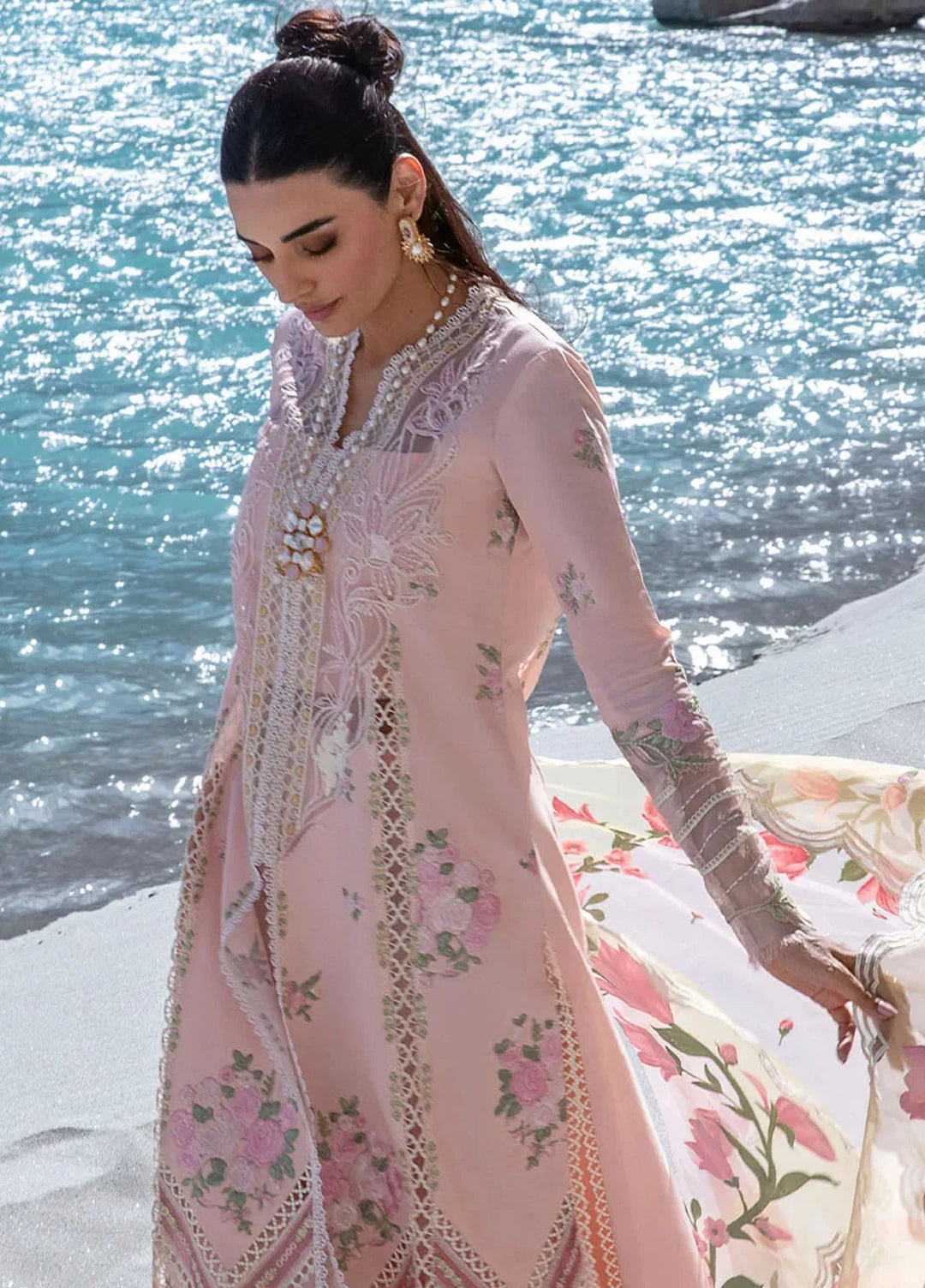 Crimson Embroidered Lawn Suit Unstitched 3 Piece CR24L D3B Forget Me Not - Summer Collection