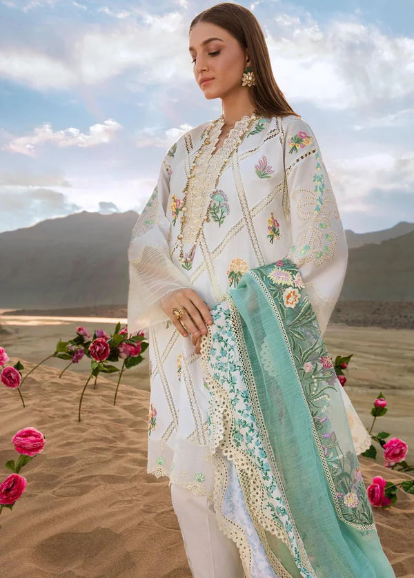 Crimson Embroidered Lawn Suits Unstitched 3 Piece CR23E French Summer D1B - Luxury Collection