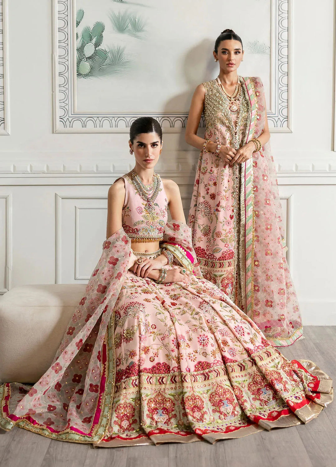 Crimson X Saira Shakira Embroidered Raw Silk Suits Unstitched 3 Piece CR24SW Crystal Chinoiserie - Wedding Collection