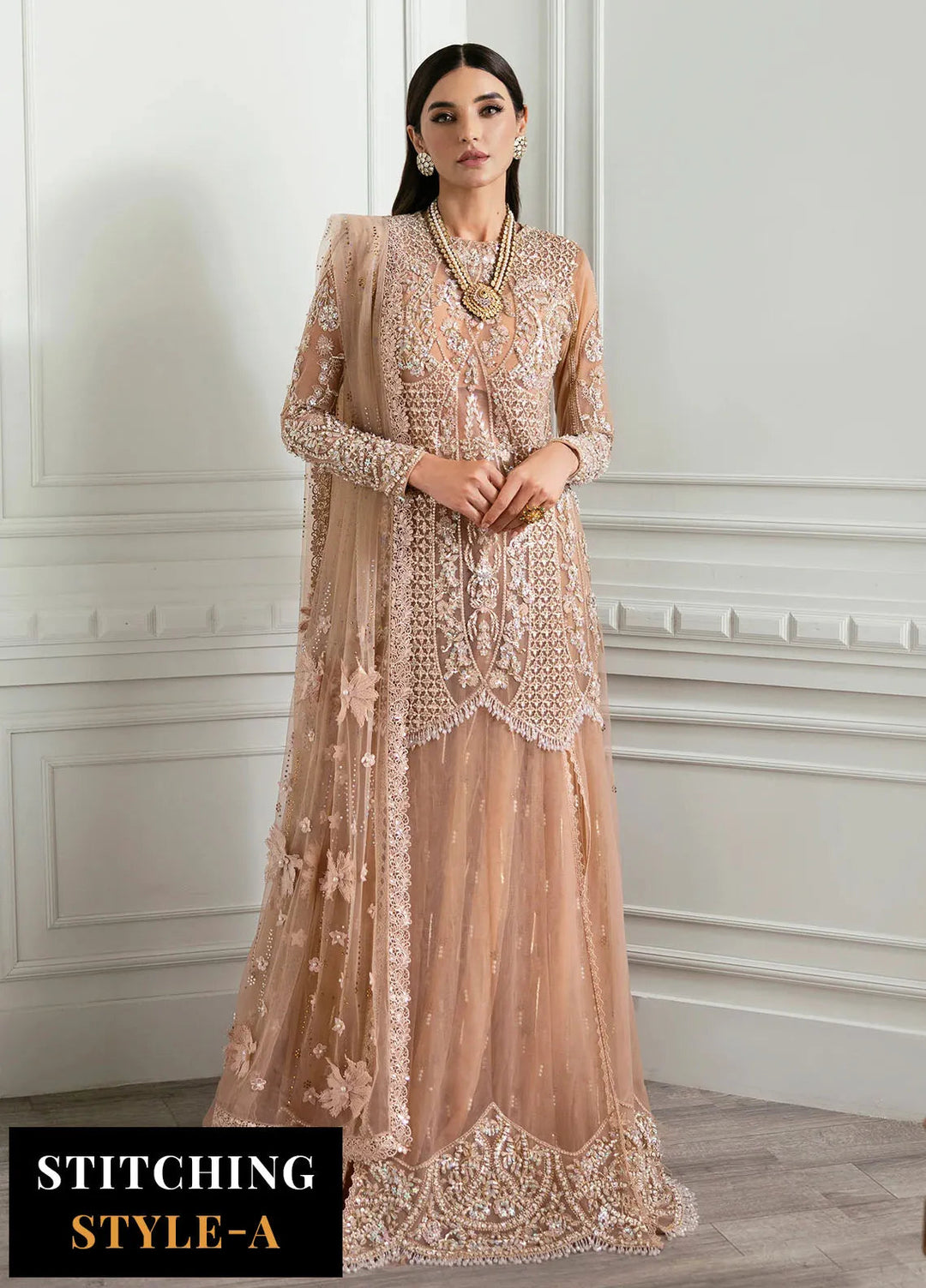 Crimson X Saira Shakira Embroidered Tulle Suits Unstitched 3 Piece CR24SW Stardust - Wedding Collection