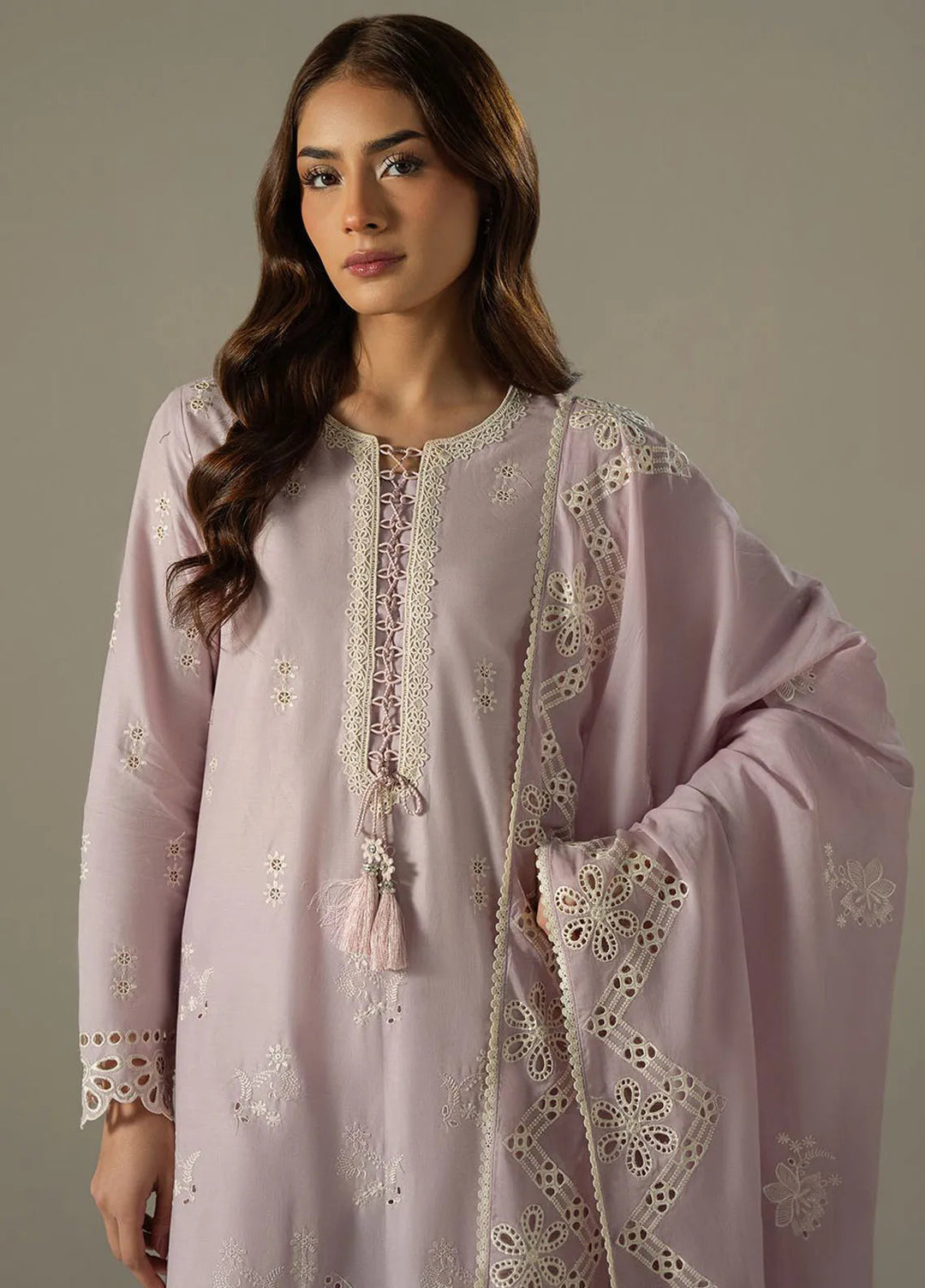 Cross Stitch Embroidered Lawn Suit Unstitched 3 Piece CS25CS Lilac Bloom - Summer Collection