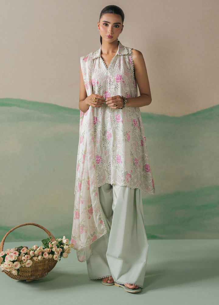 Cross Stitch Embroidered Lawn Suits Unstitched 3 Piece CS25UE D-03 Floret Grace - Summer Collection