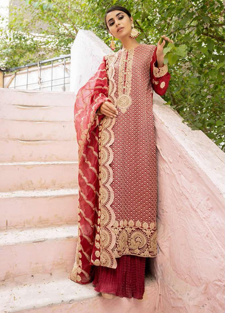 Luxe Atelier By Cross Stitch Embroidered Chiffon Suits Unstitched 3 Piece CS21LA 01 - Luxury Collection