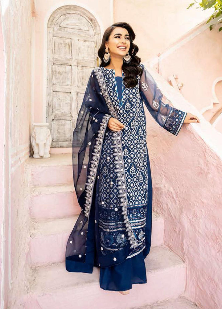 Luxe Atelier By Cross Stitch Embroidered Chiffon Suits Unstitched 3 Piece CS21LA 07 - Luxury Collection