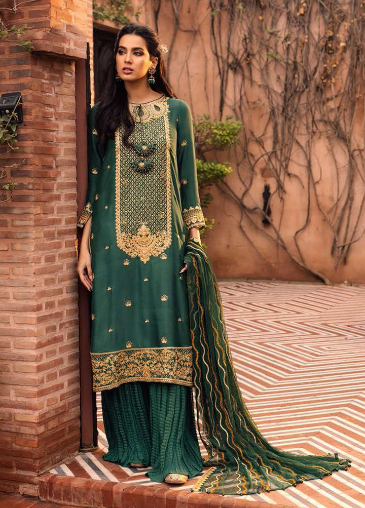 Luxe Atelier By Cross Stitch Embroidered Net Suits Unstitched 4 Piece CS22LA 04 ETHNIC TOPIARY - Luxury Collection
