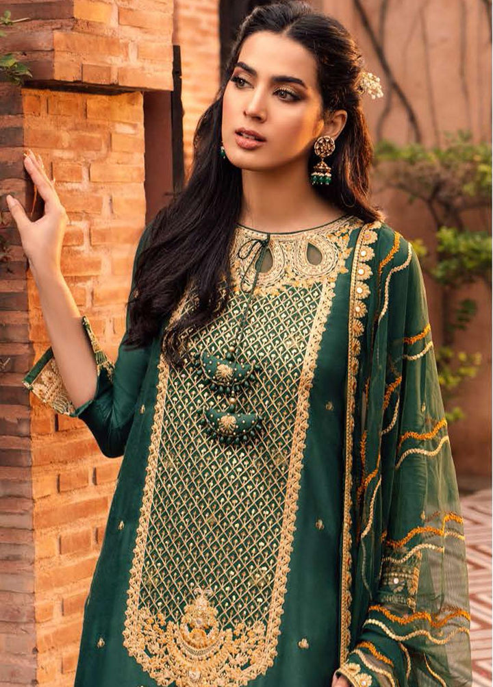Luxe Atelier By Cross Stitch Embroidered Net Suits Unstitched 4 Piece CS22LA 04 ETHNIC TOPIARY - Luxury Collection