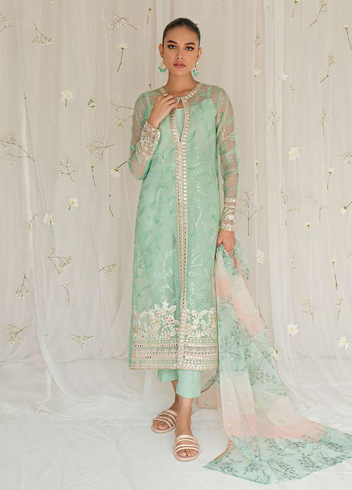 Luxe Atelier By Cross Stitch Embroidered Organza Suits Unstitched 4 Piece CS23LA 05 Verdant Stone - Luxury Collection