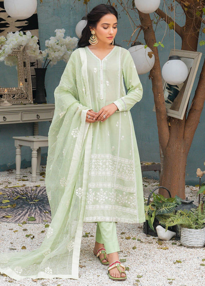 Mahiri By Cross Stitch Embroidered Lawn Suits Unstitched 3 Piece CS21M 02 Celedon Florituna - Summer Collection