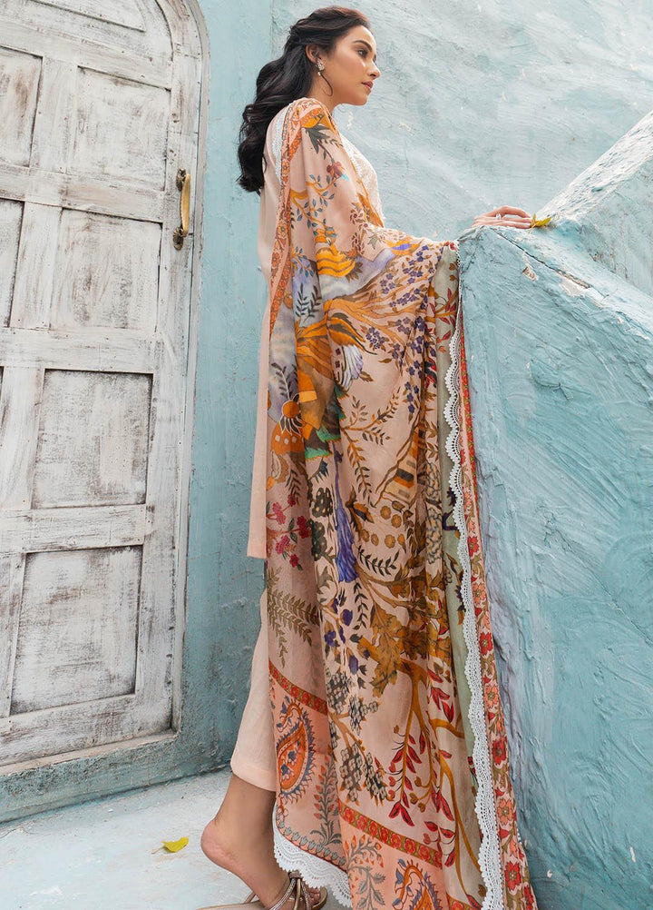 Mahiri By Cross Stitch Embroidered Lawn Suits Unstitched 3 Piece CS21M 05 Peach Voyage - Summer Collection