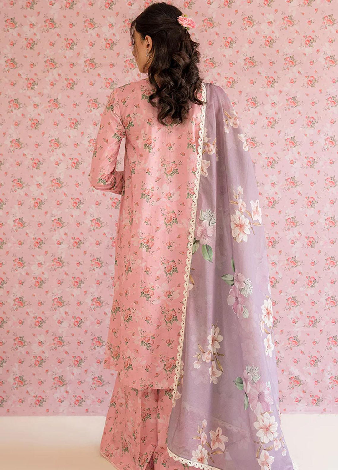 Cross Stitch Embroidered Lawn Suits Unstitched 3 Piece CS23PP D-08 Rose Gleam - Summer Collection