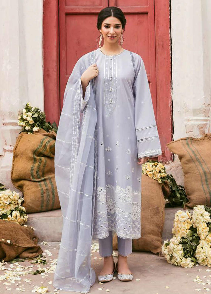 Cross Stitch Embroidered Lawn Suits Unstitched 3 Piece CS23PL D-06 Azure Wave - Eid Collection