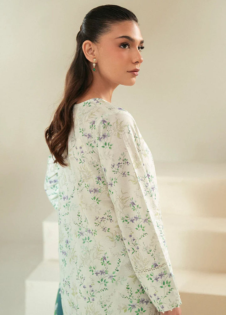 Cross Stitch Printed Lawn Suits Unstitched 3 Piece CS24DL D-08 Laurel Mint - Summer Collection