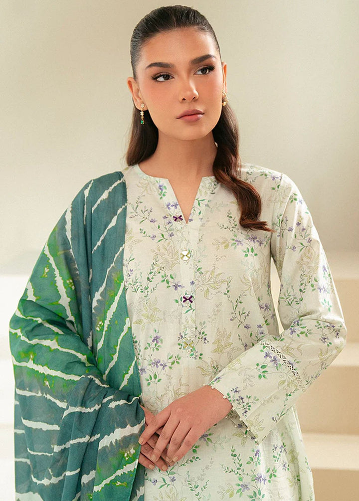 Cross Stitch Printed Lawn Suits Unstitched 3 Piece CS24DL D-08 Laurel Mint - Summer Collection