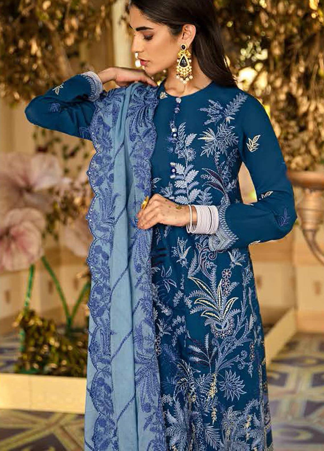 Cross Stitch Embroidered Lawn Suits Unstitched 3 Piece CS21SU 02-BALLETIC HEAVEN - Luxury Collection