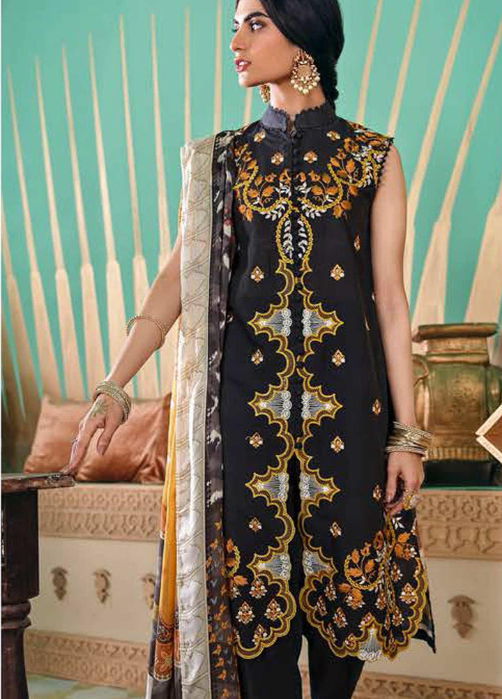 Cross Stitch Embroidered Lawn Suits Unstitched 3 Piece CS21SU 03-CAPULET OLIVE - Luxury Collection