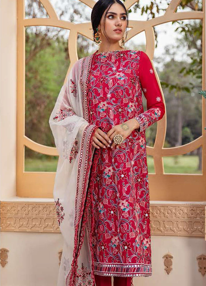 Cross Stitch Embroidered Lawn Suits Unstitched 3 Piece CS21SU 06-ETHNIC VINE - Luxury Collection