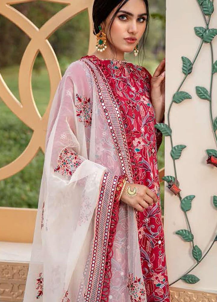 Cross Stitch Embroidered Lawn Suits Unstitched 3 Piece CS21SU 06-ETHNIC VINE - Luxury Collection