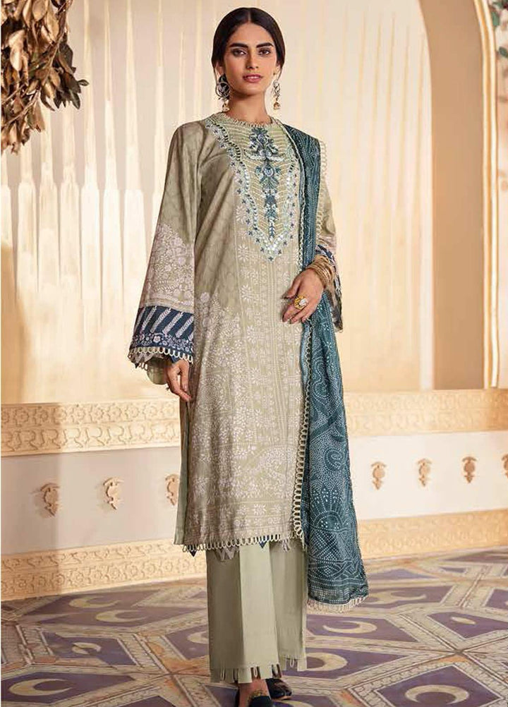 Cross Stitch Embroidered Lawn Suits Unstitched 3 Piece CS21SU 23-PISTACHIO MINT - Luxury Collection