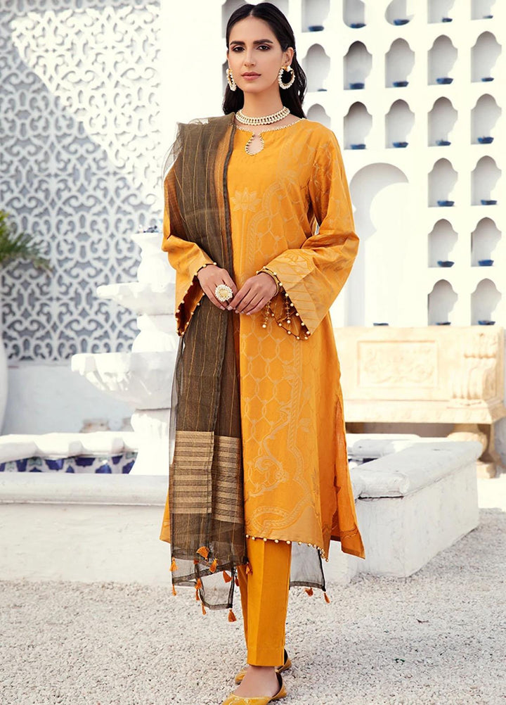 Cross Stitch Jacquard Cotton Suits Unstitched 3 Piece CS21J 04 LOTUS PEARL - Summer Collection
