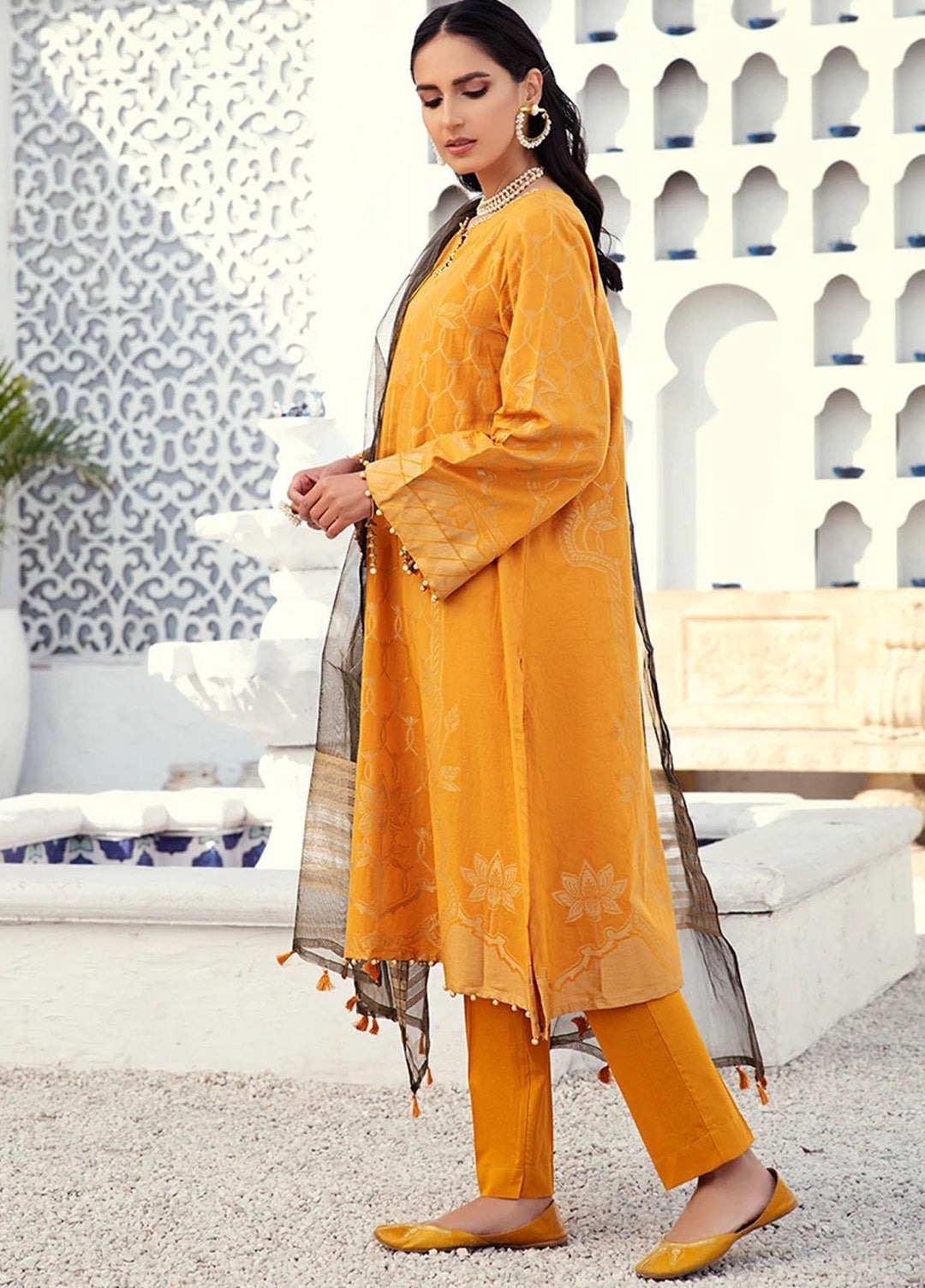 Cross Stitch Jacquard Cotton Suits Unstitched 3 Piece CS21J 04 LOTUS PEARL - Summer Collection