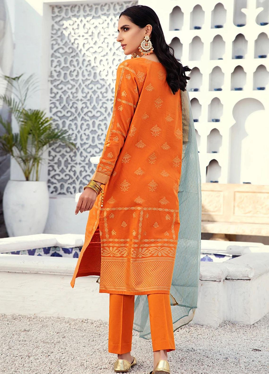 Cross Stitch Jacquard Cotton Suits Unstitched 3 Piece CS21J 05 AMBIANT PEACH - Summer Collection