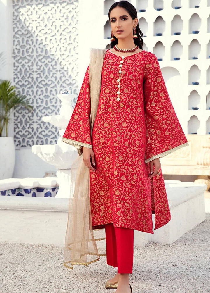Cross Stitch Jacquard Cotton Suits Unstitched 3 Piece CS21J 07 GILDED RIBBON - Summer Collection
