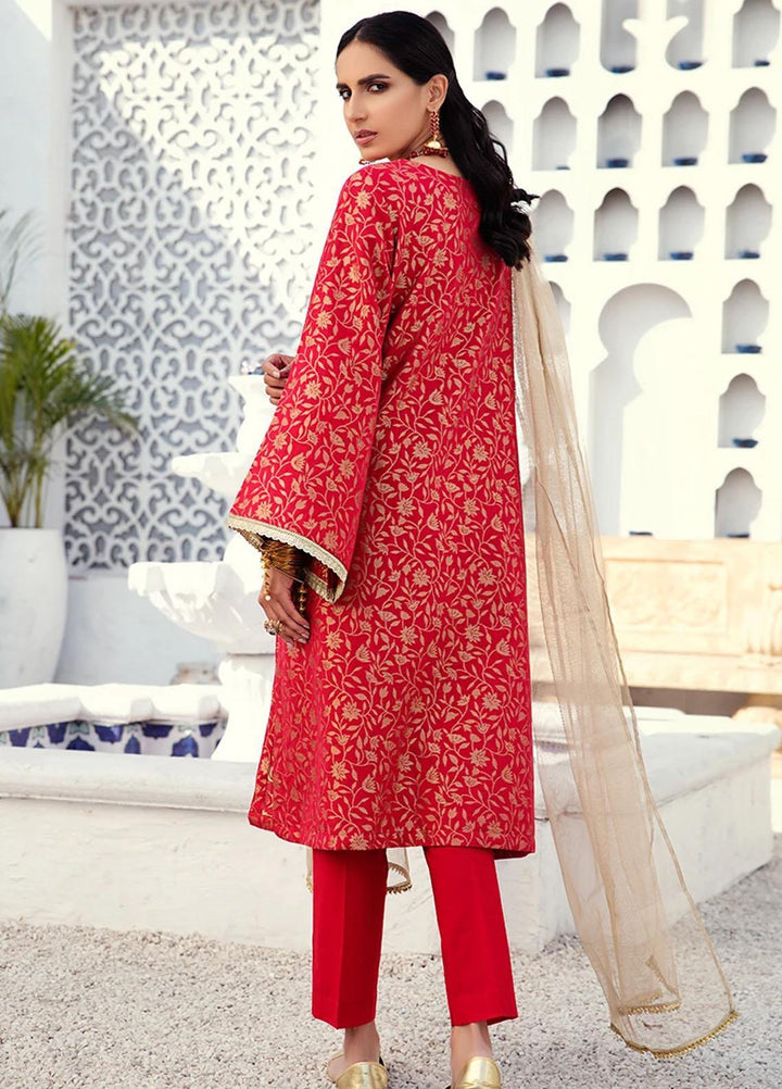 Cross Stitch Jacquard Cotton Suits Unstitched 3 Piece CS21J 07 GILDED RIBBON - Summer Collection