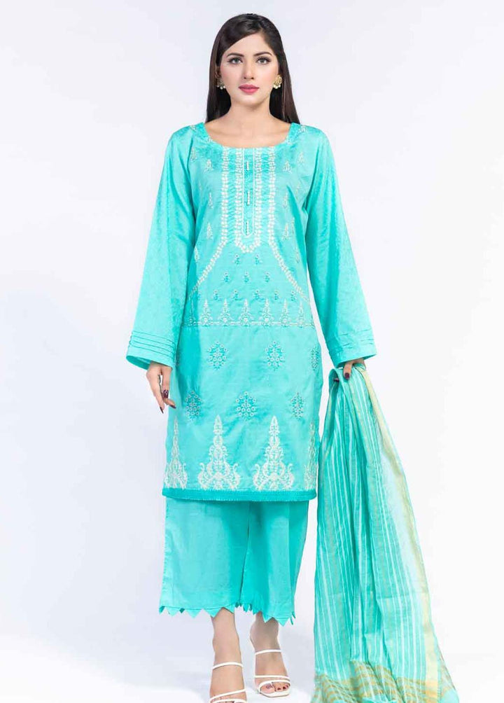 Cyan Embroidered Lawn Suits Unstitched 3 Piece CN21LJ CY-026 - Summer Collection