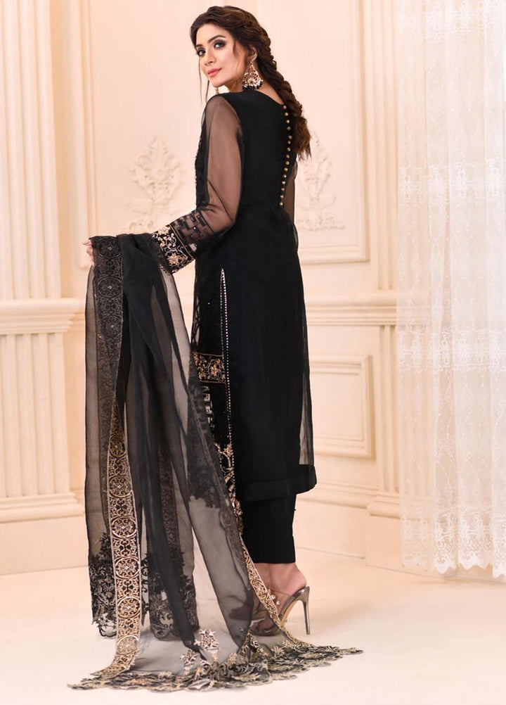 Cynthia by Noorangi Embroidered Organza Suits Unstitched 4 Piece NG21CN Jet Beauty - Luxury Formals Collection