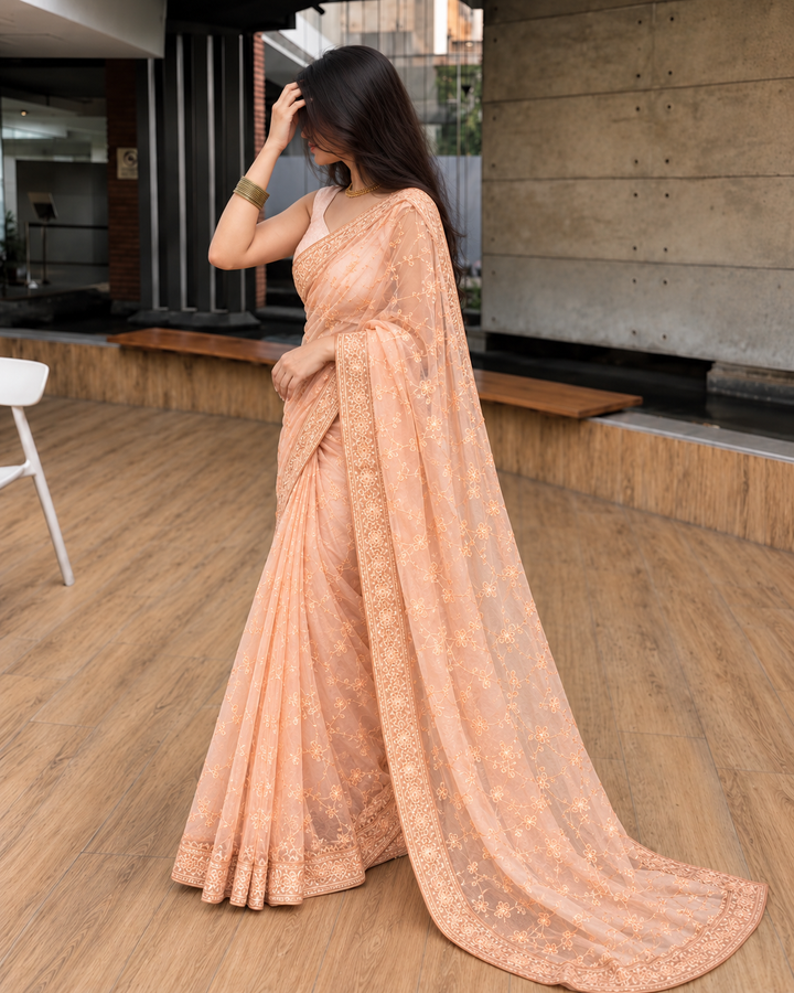 Luxe by Imran Aftab Unstitched Embroidered Organza Saree Suit IASC 31 - Festive Collection