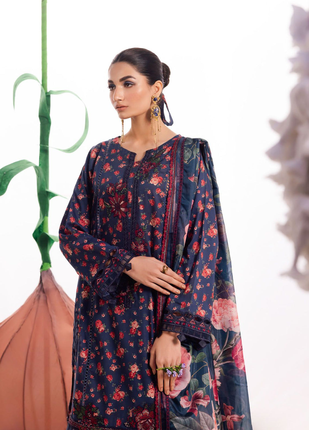 Dahlia by Iznik Embroidered Lawn Suits Unstitched 3 Piece IZ24D DL-07 Meadow - Summer Collection