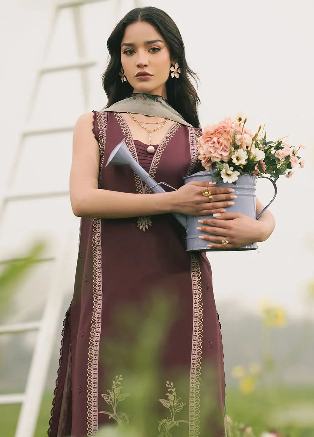 Dareen by Izel Embroidered Lawn Suits Unstitched 3 Piece IZL25DL Bahisht - Summer Collection