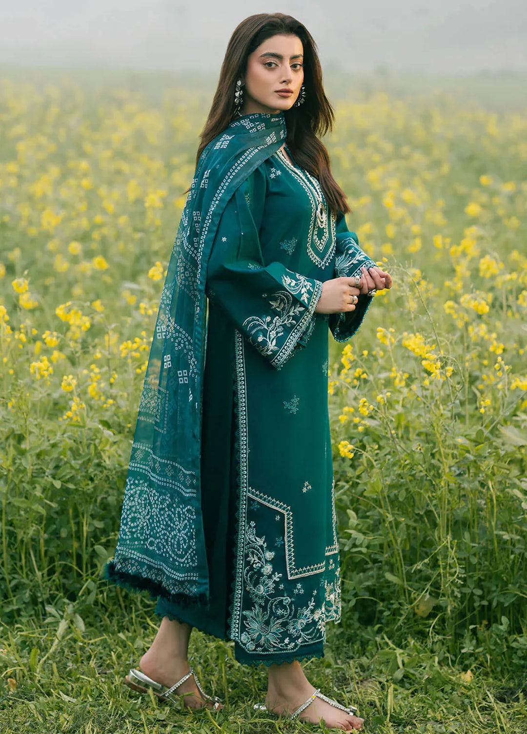 Dareen by Izel Embroidered Lawn Suits Unstitched 3 Piece IZL25DL Nazneen - Summer Collection