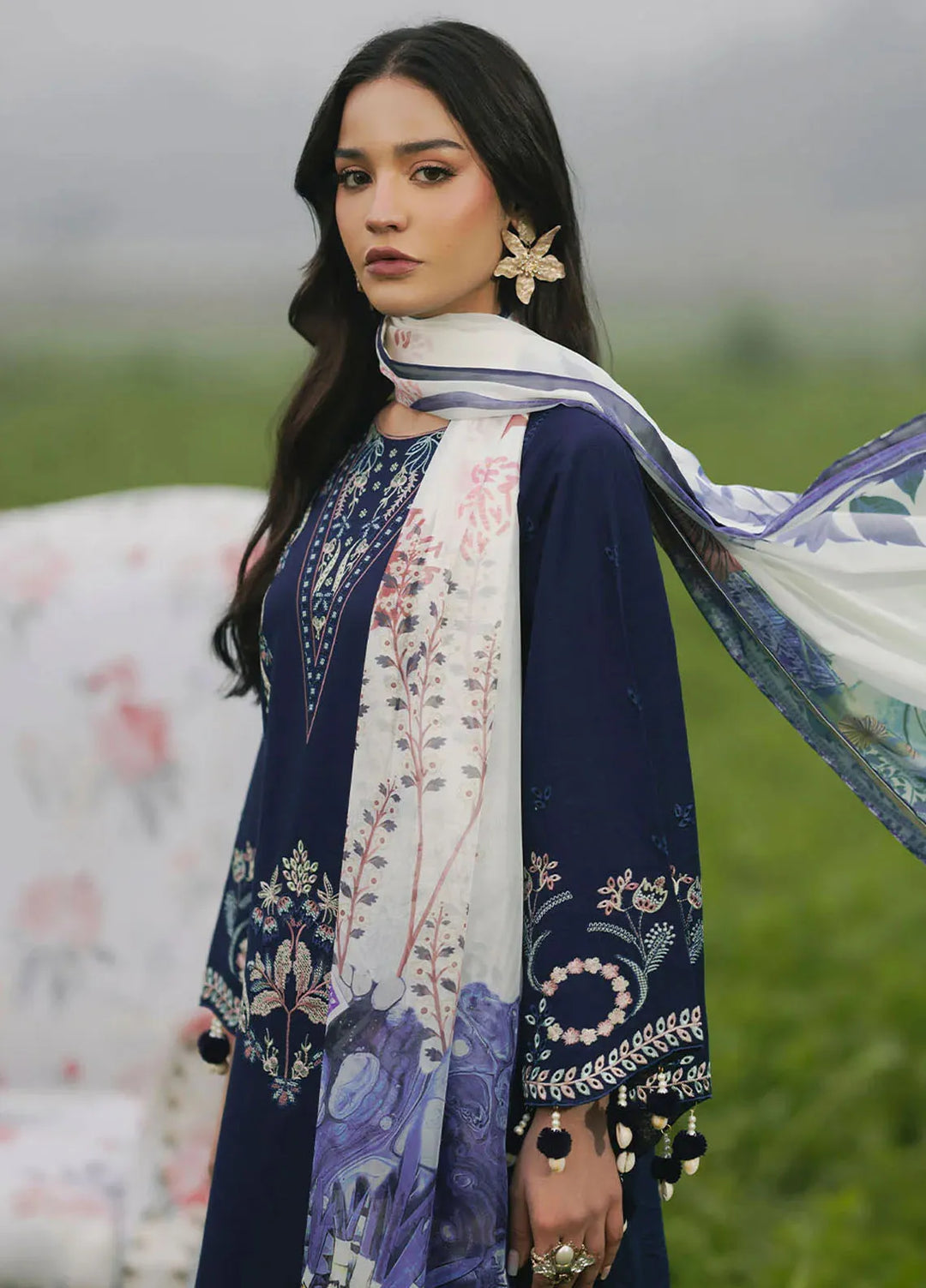 Dareen by Izel Embroidered Lawn Suits Unstitched 3 Piece IZL25DL Zarq - Summer Collection