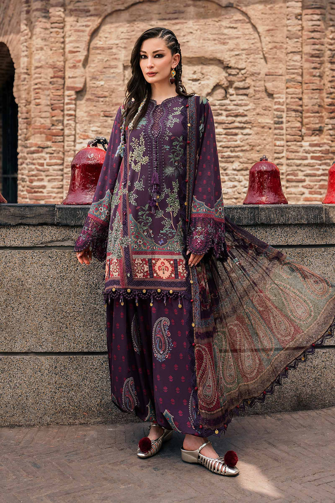 M Prints by Maria B Unstitched Printed Cambric 3 Piece Suit MB26UPC 2B - Casual Collection
