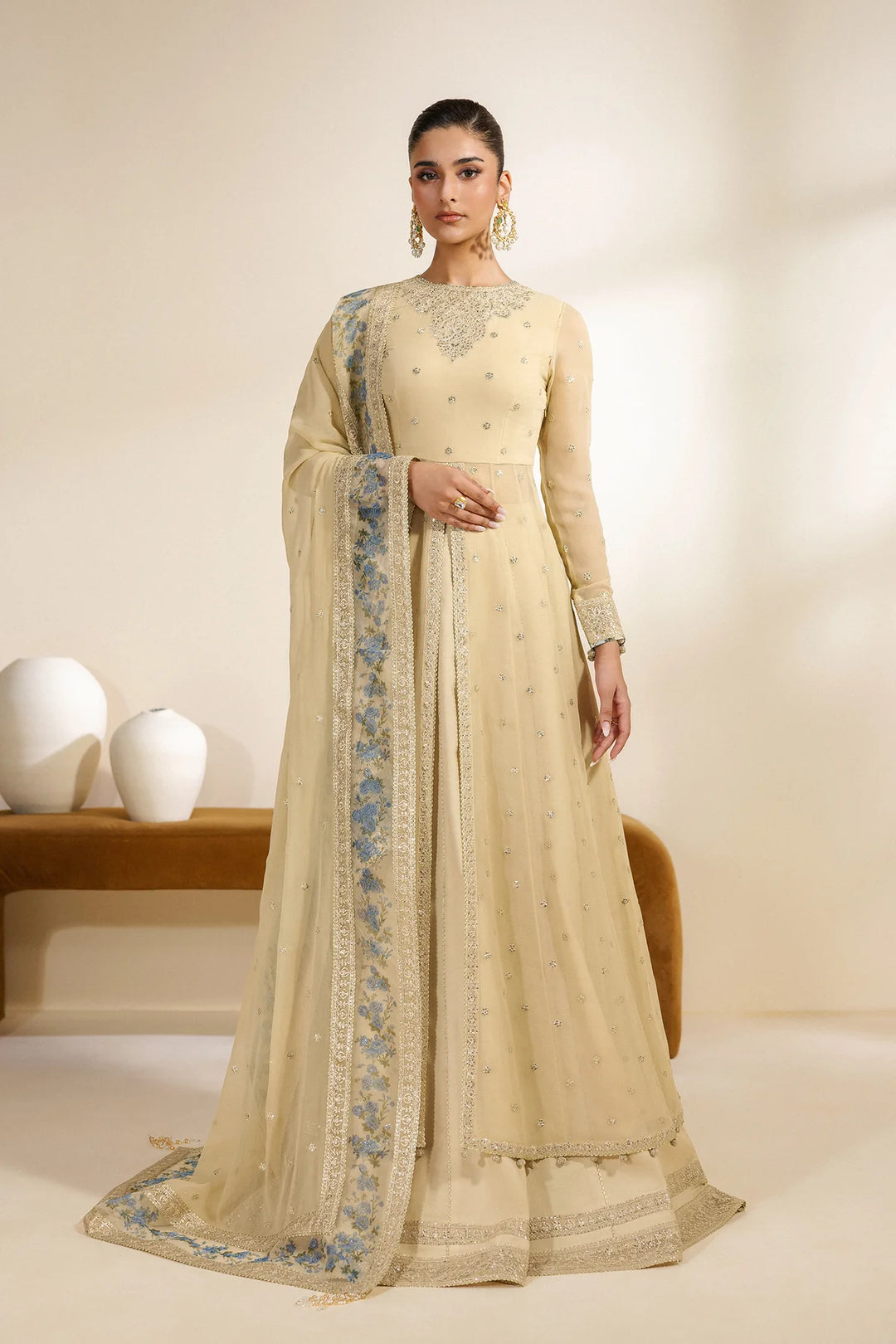 Meraki by Zarif Unstitched Embroidered Chiffon 3 Piece Suit ZR26UCM DARYA 09 - Festive Collection