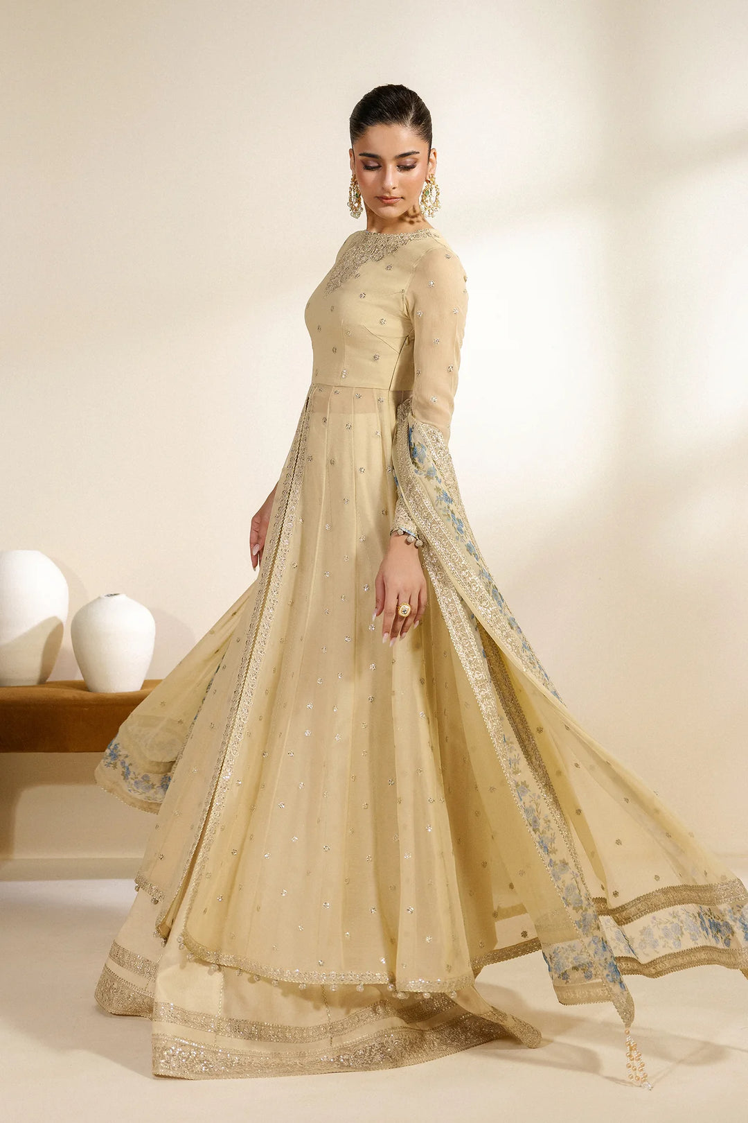 Meraki by Zarif Unstitched Embroidered Chiffon 3 Piece Suit ZR26UCM DARYA 09 - Festive Collection