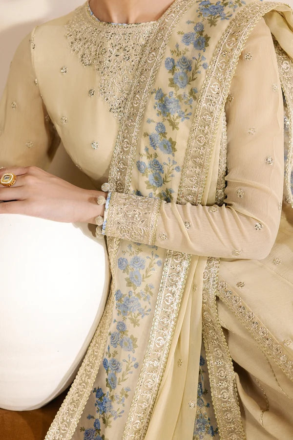 Meraki by Zarif Unstitched Embroidered Chiffon 3 Piece Suit ZR26UCM DARYA 09 - Festive Collection