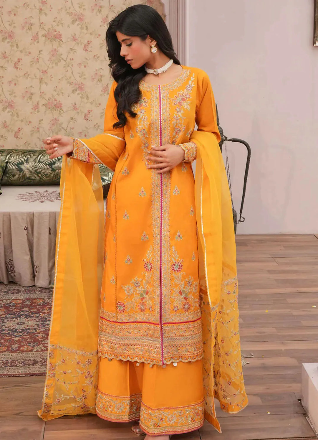 Dastaan by Annara Begum Embroidered Cotton Lawn Suit Unstitched 3 Piece AB24D Gulnaaz - Summer Collection