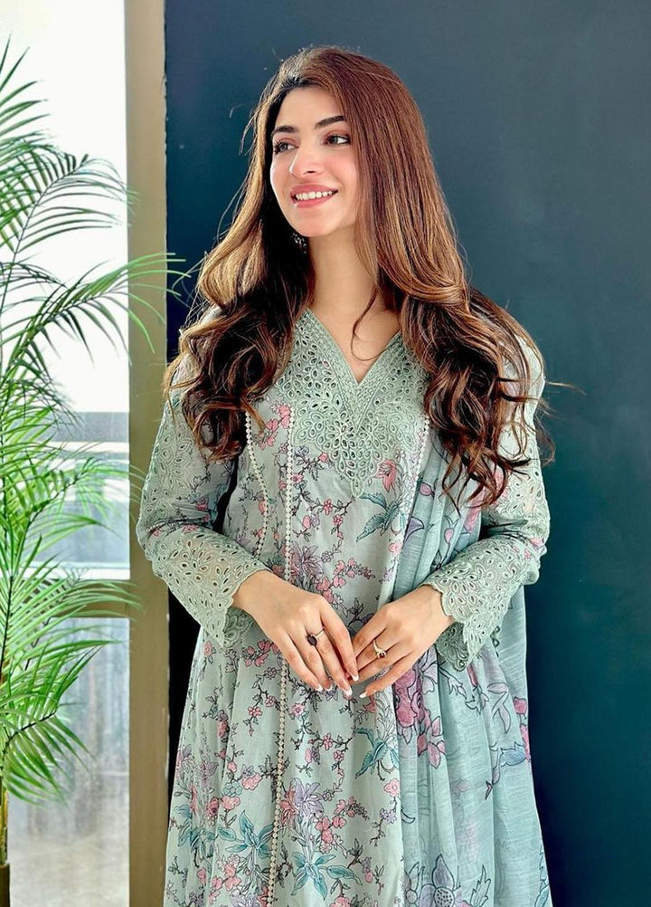 Dastaan By Iznik Embroidered Lawn Suits Unstitched 3 Piece IZ23D IDL-06 Badar - Summer Collection