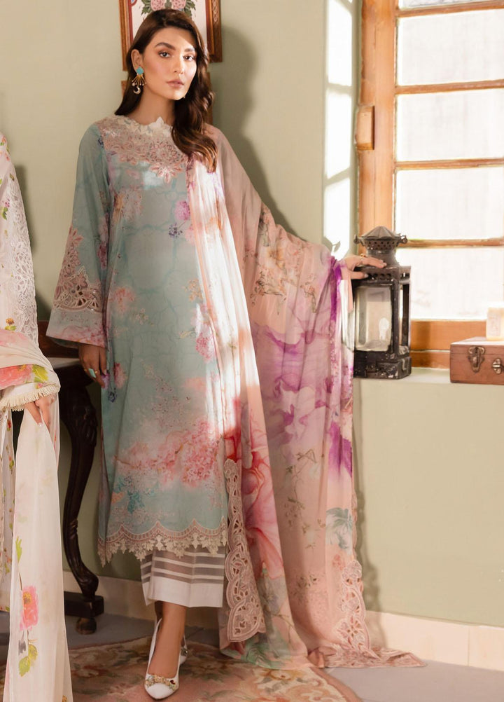 Dastaan By Iznik Embroidered Lawn Suits Unstitched 3 Piece IZ23D IDL-10 Manha - Summer Collection