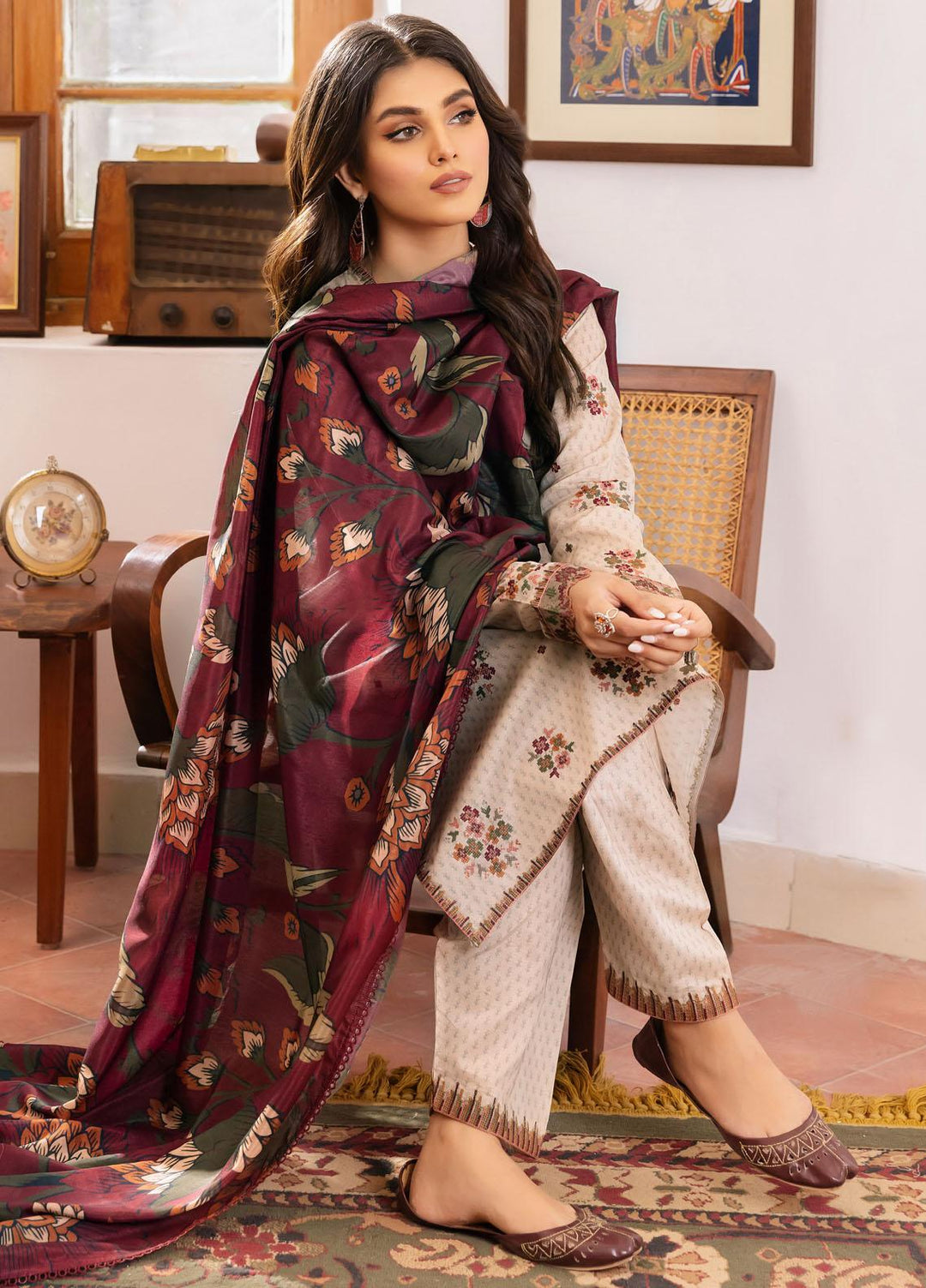 Dastaan By Iznik Embroidered Lawn Suits Unstitched 3 Piece IZ23D IDL-12 Juyal - Summer Collection