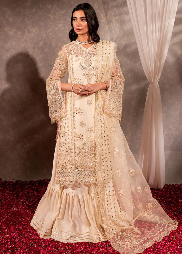 Dastaan By Maria Osama Khan Embroidered Organza Suits Unstitched 3 Piece Hoor - Luxury Collection