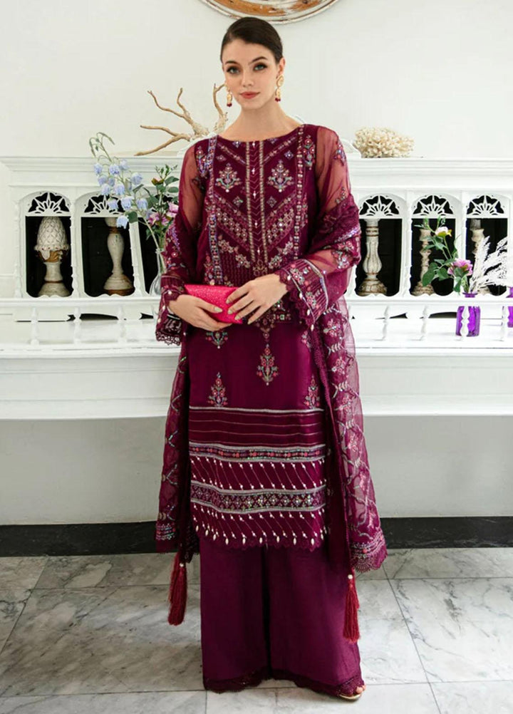 Dastaan By Meeral Embroidered Organza Suits Unstitched 3 Piece MRL24D Khawaab - Formal Collection