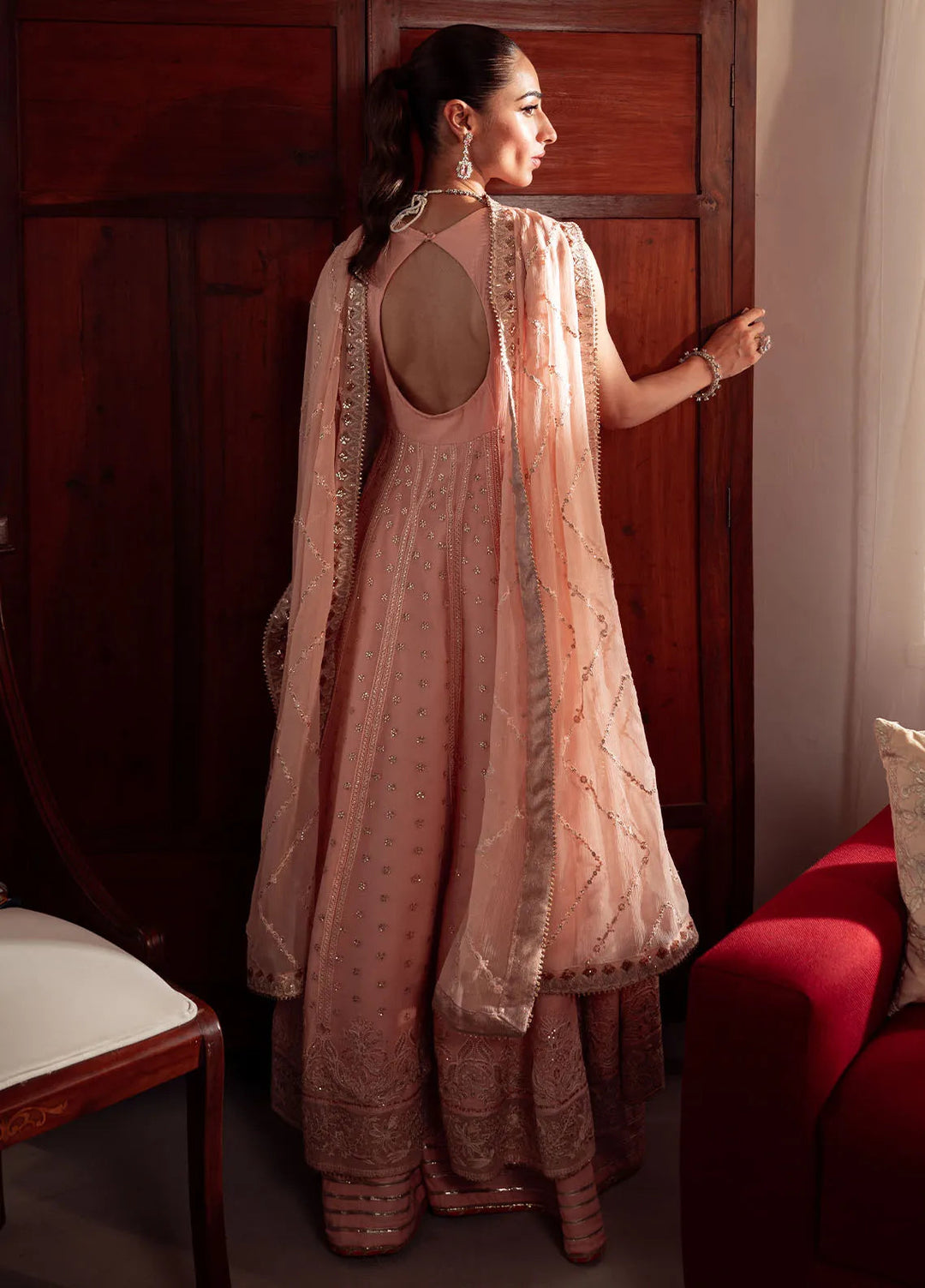 Dastaan By Neeshay Embroidered Chiffon Suit Unstitched 3 Piece NSH24DL Mehrbano - Formal Collection