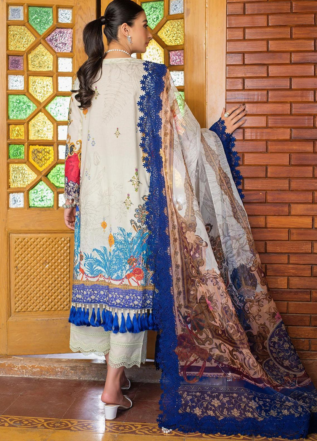 Dastak by Afsaneh Embroidered Organza Suits Unstitched 3 Piece AFH21D Afroze A - Summer Collection