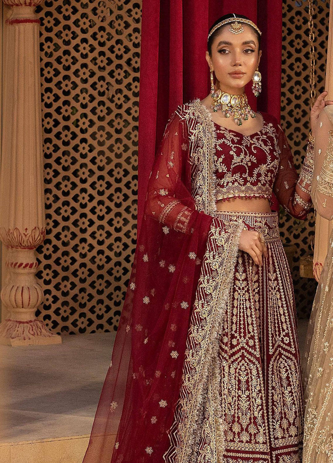 Dastgah By Neeshay Embroidered Net Suits Unstitched 3 Piece NSH24DG Gulnaar - Festive Collection
