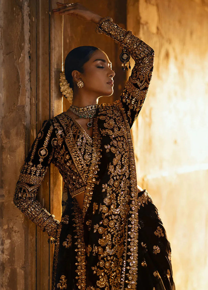 Dastoor by Aik Atelier Embroidered Velvet Saree Unstitched 3 Piece AIK24DV D-04 - Formals Collection